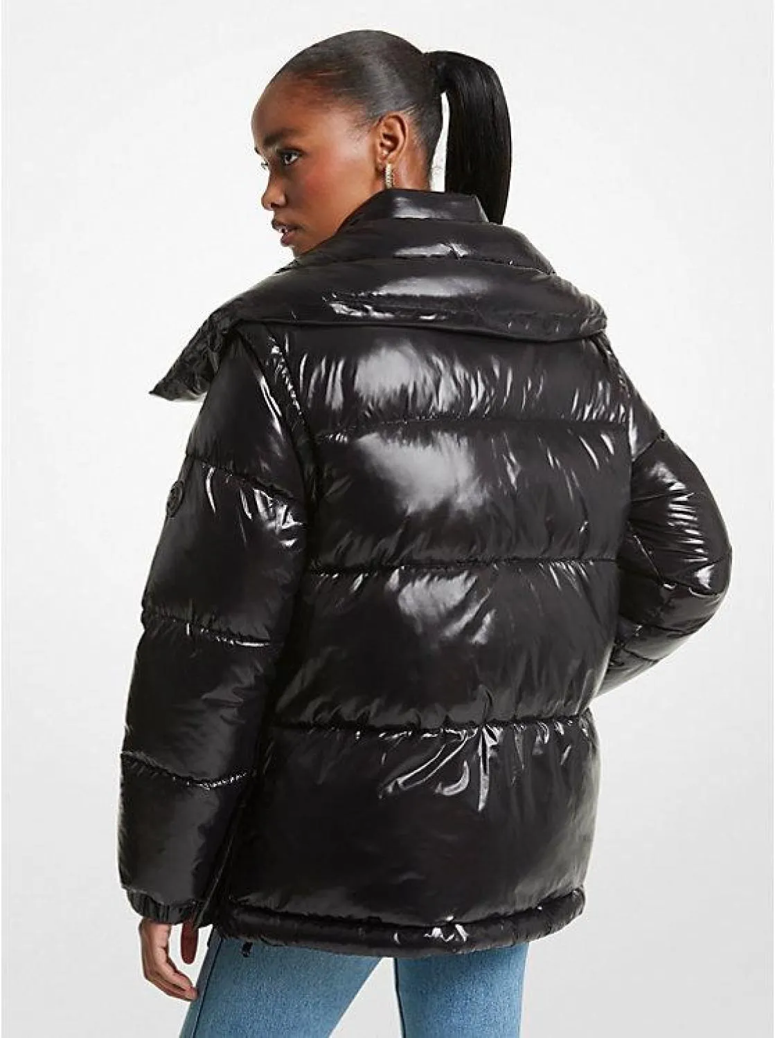 2-in-1 Quilted Nylon  Puffer Jacket