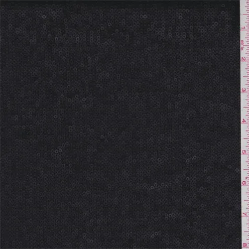 4 1/2 YD PC-Matte Black Sequin Knit Fabric