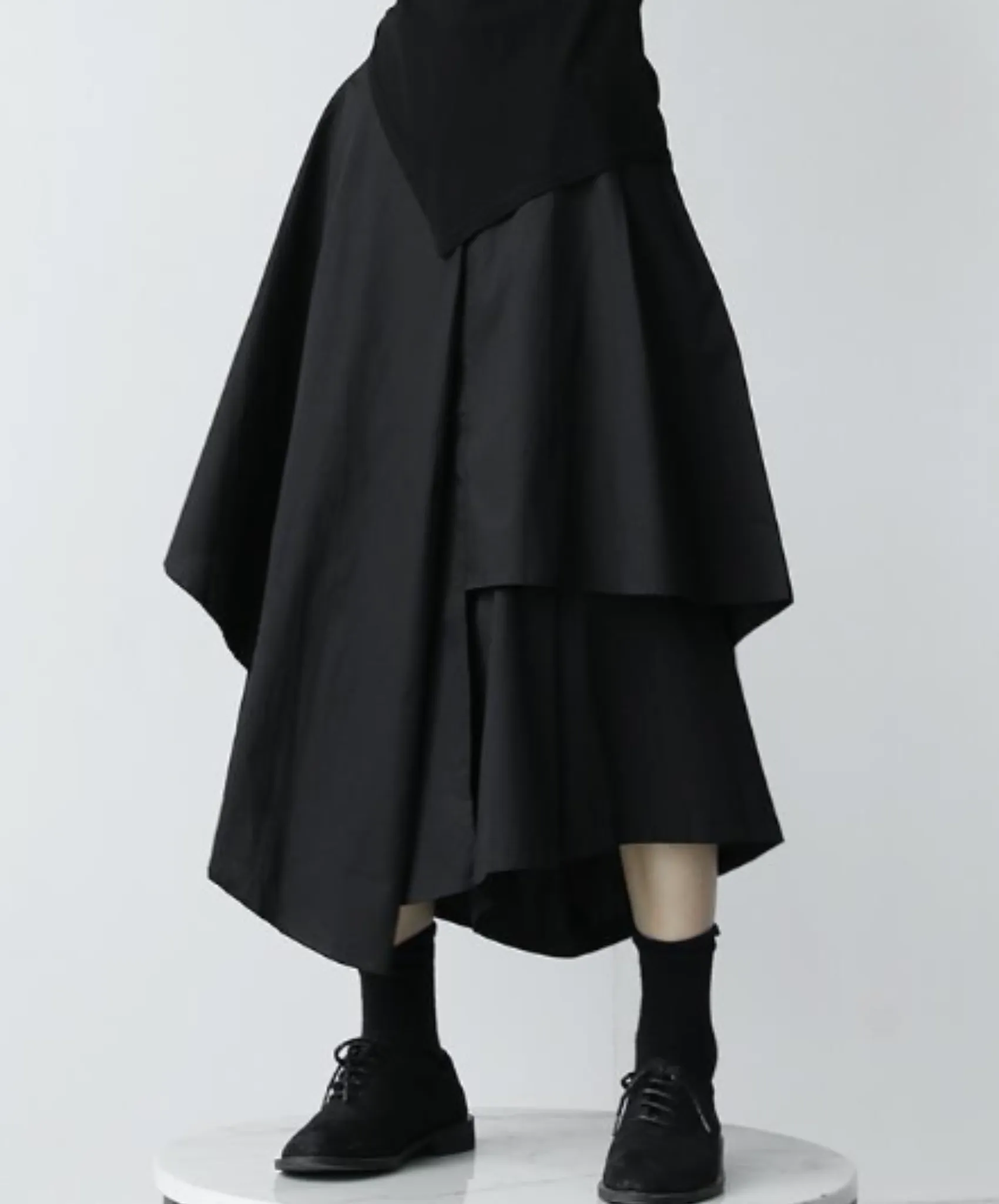 asymmetric high waist with culottes skirt EN1298