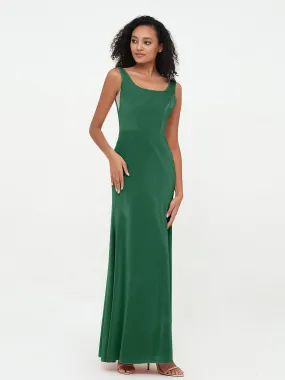 Bateau Neck Mermaid Long Velvet Dresses Dark Green Plus Size