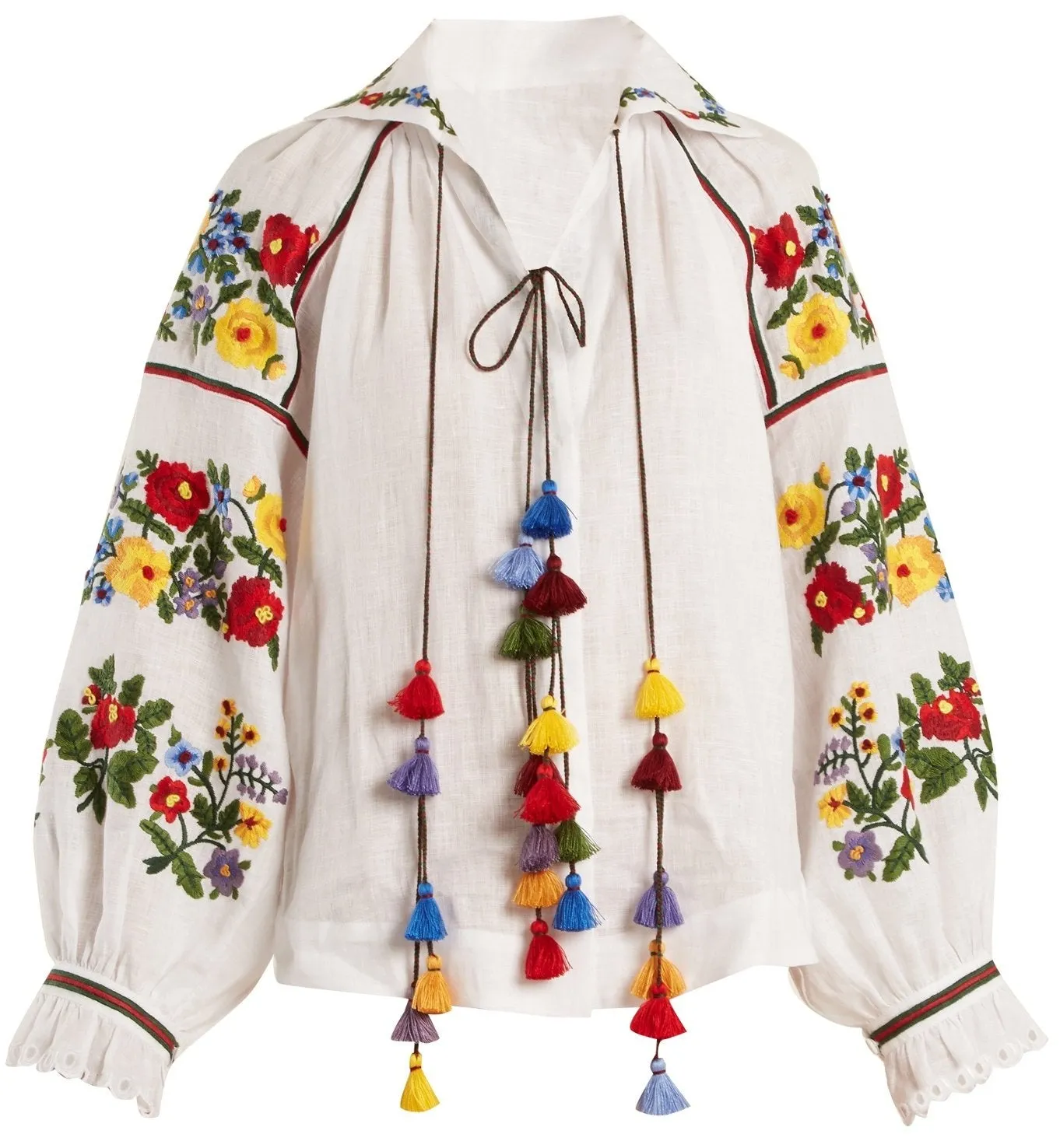 Boucl̩ Embroidered Linen Blouse