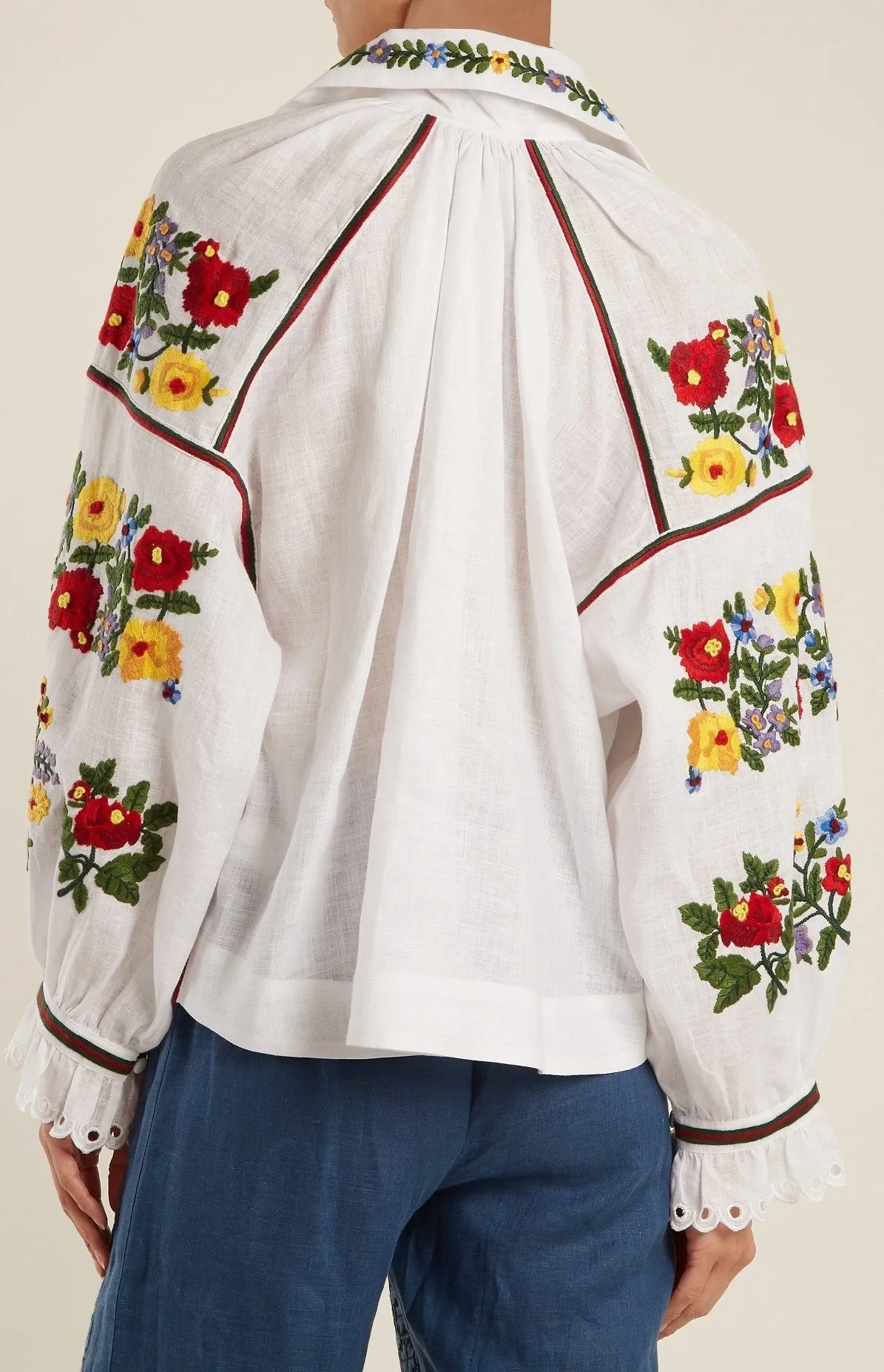 Boucl̩ Embroidered Linen Blouse