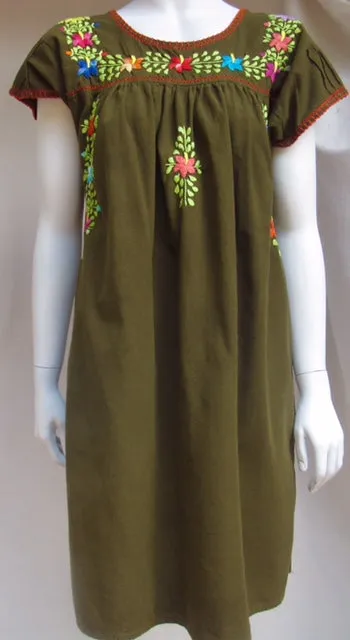 Chapalla Traditional Embroidered Floral Pleated Dress