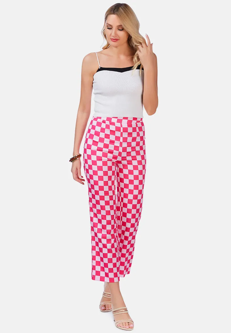 Checkerboard Culottes Pants