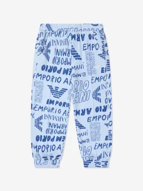 Emporio Armani Boys Logo Print Joggers In Multicolour