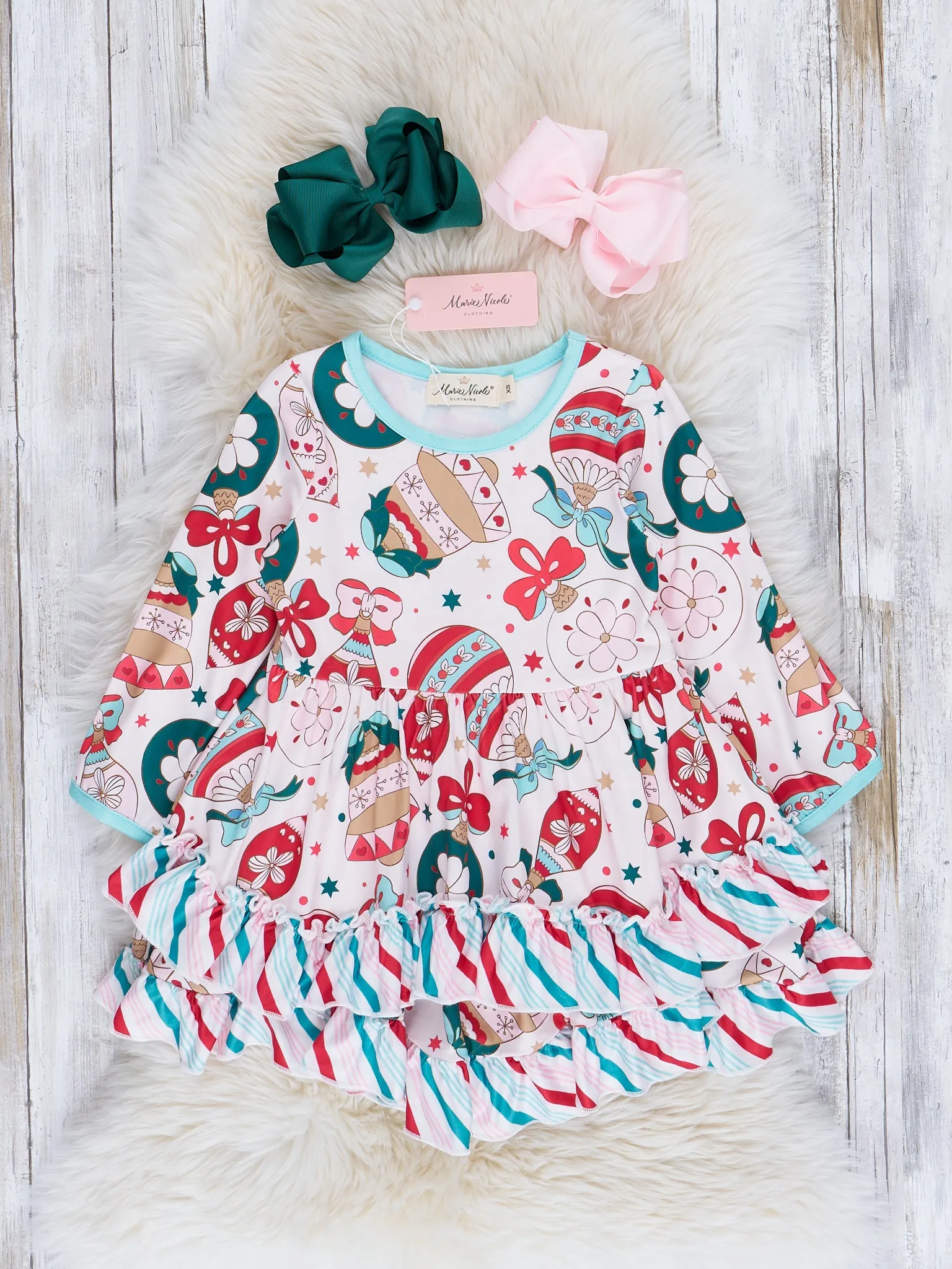 Happiest Holidays Tiered Ruffle Dress