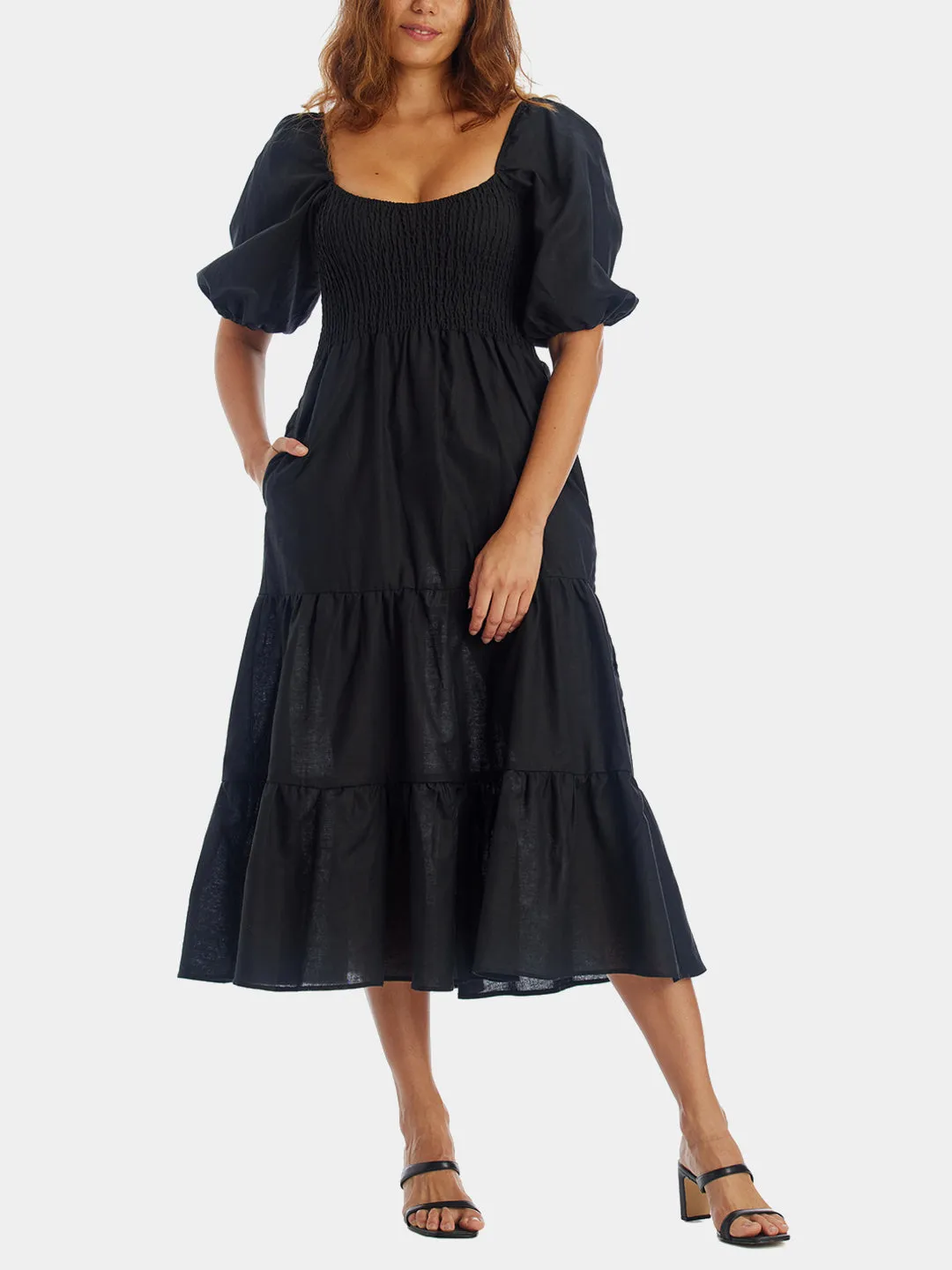 Hera Smocked Puff Sleeve Dress