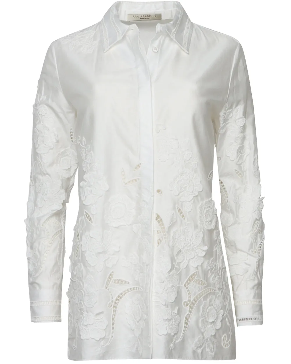 Ivory Embroidered Rococo Button Up Blouse