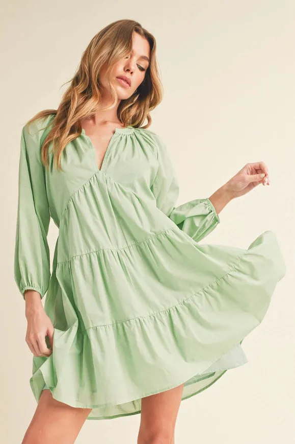 Jenay Tiered Dress Mint