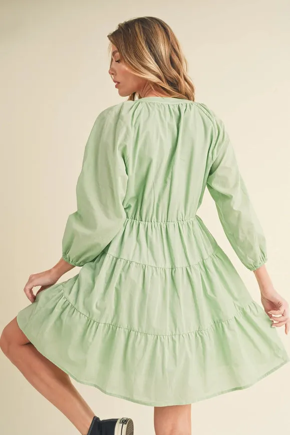 Jenay Tiered Dress Mint