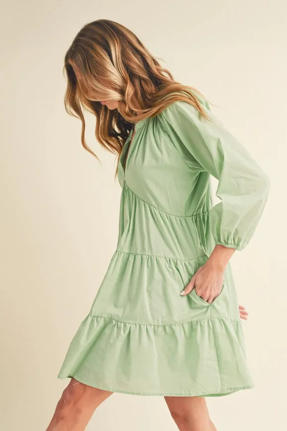 Jenay Tiered Dress Mint