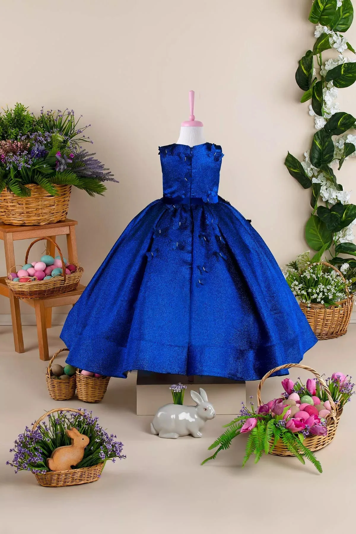 Leaf Sax Blue Party Dress