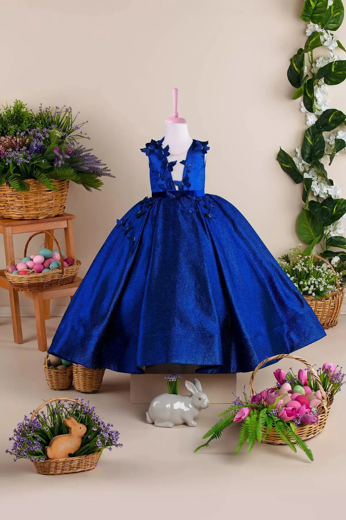 Leaf Sax Blue Party Dress