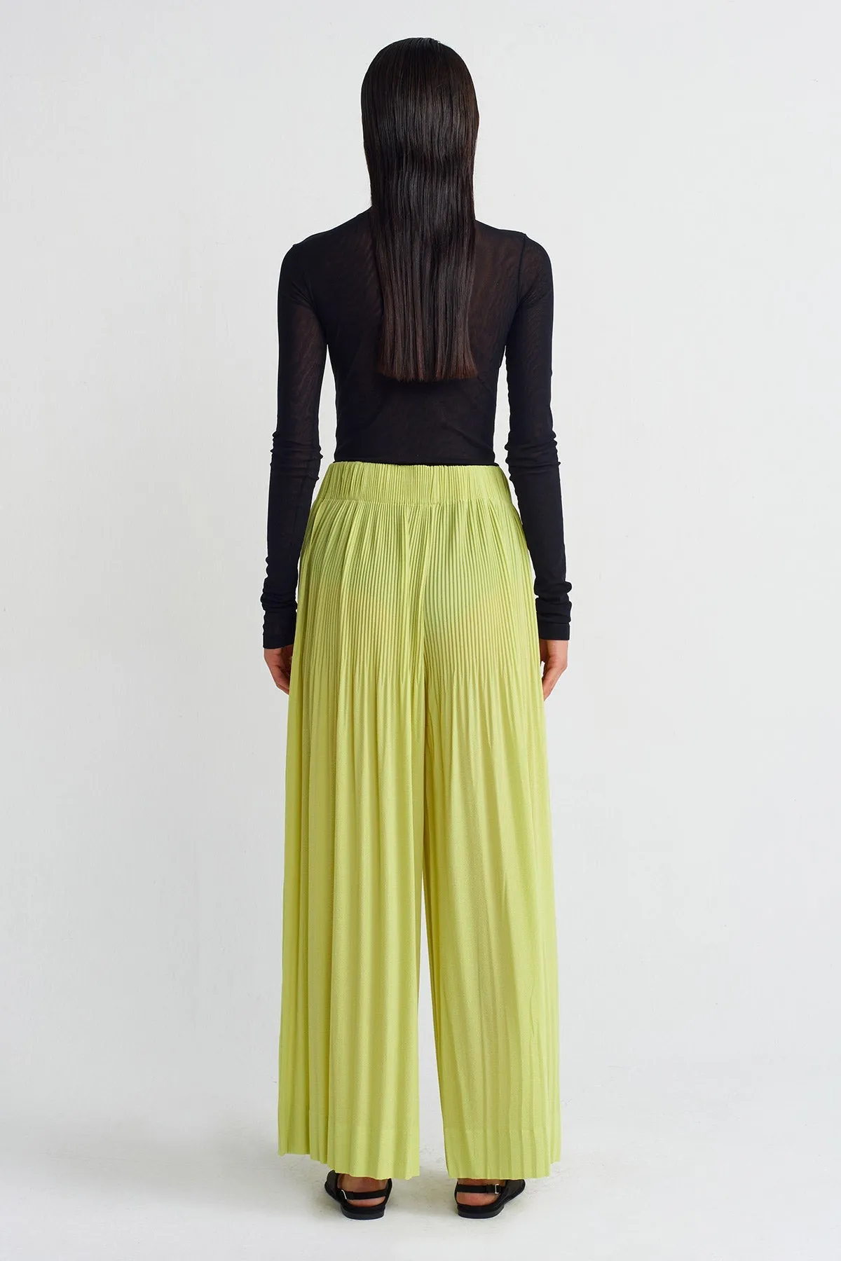 Nu Pleated Trousers Lime