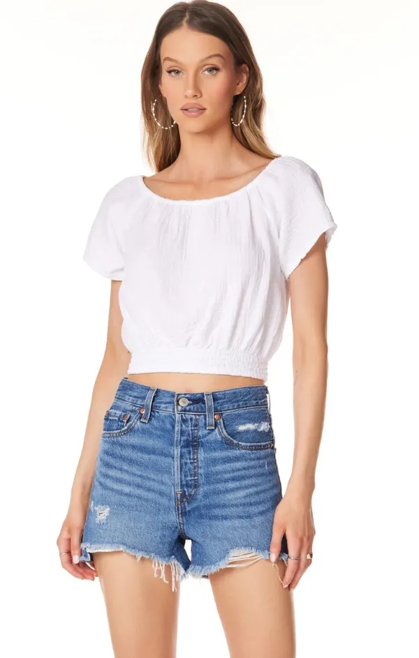 Off Shoulder Gauze Top