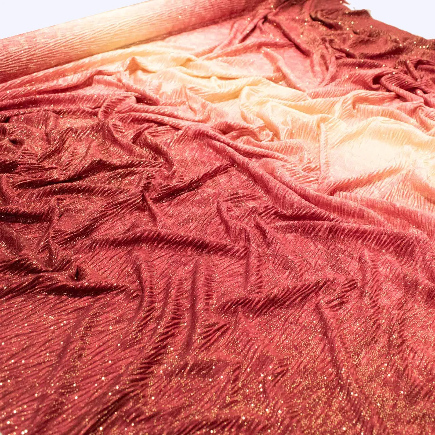 Pleated Glitter Satin Prints