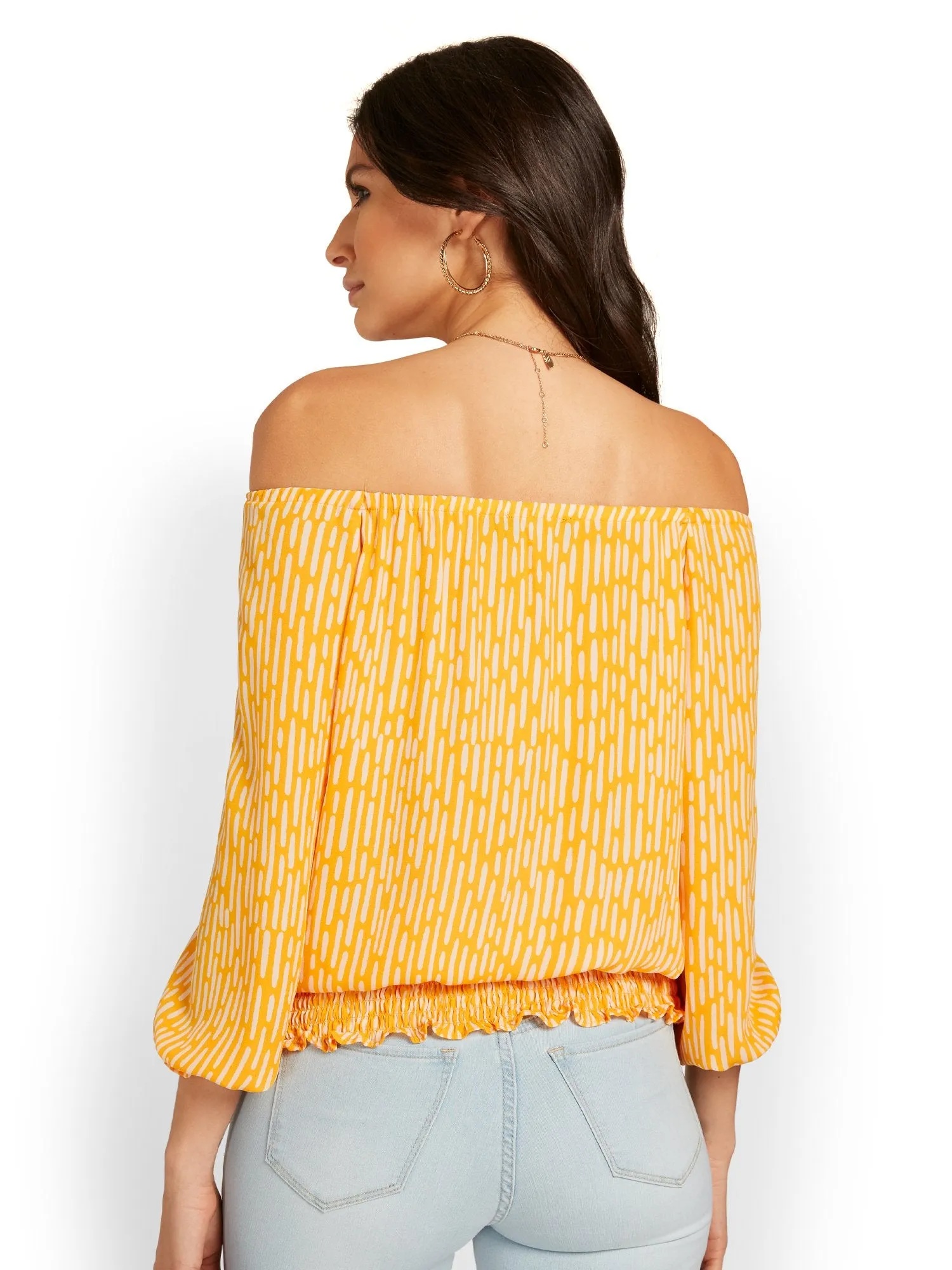 Printed Off-The-Shoulder Top