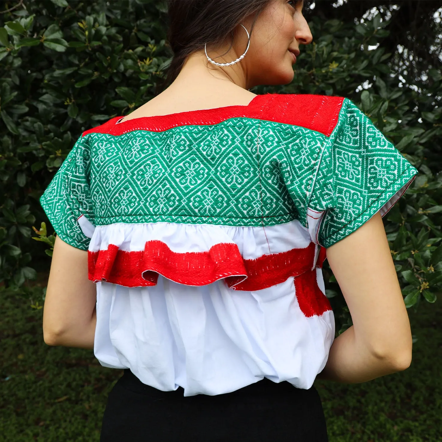 Puebla Classic Embroidered Ruffles Blouse