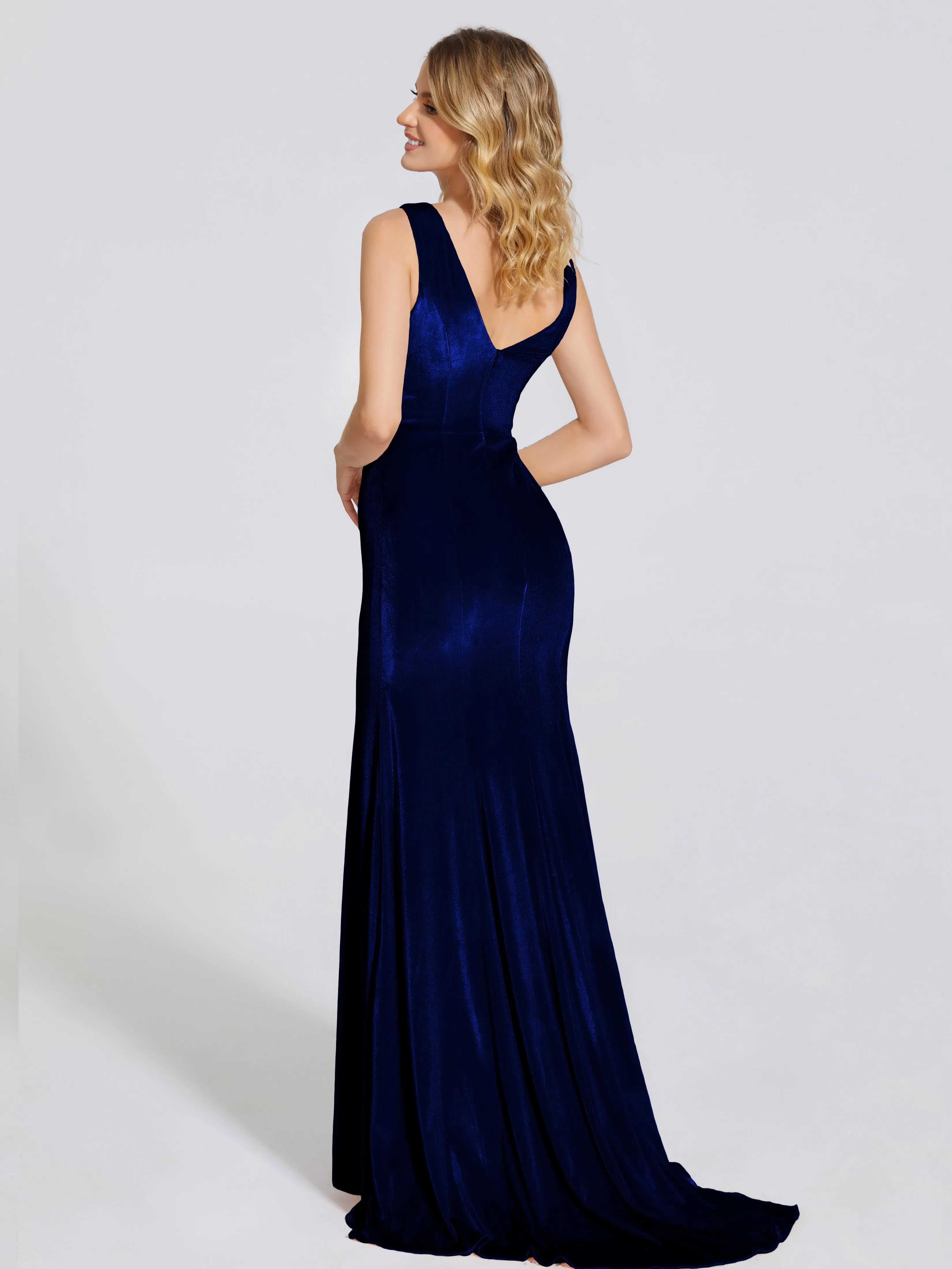 Rebecca Vintage Scoop Neck Velvet Mother of the Bride Dresses