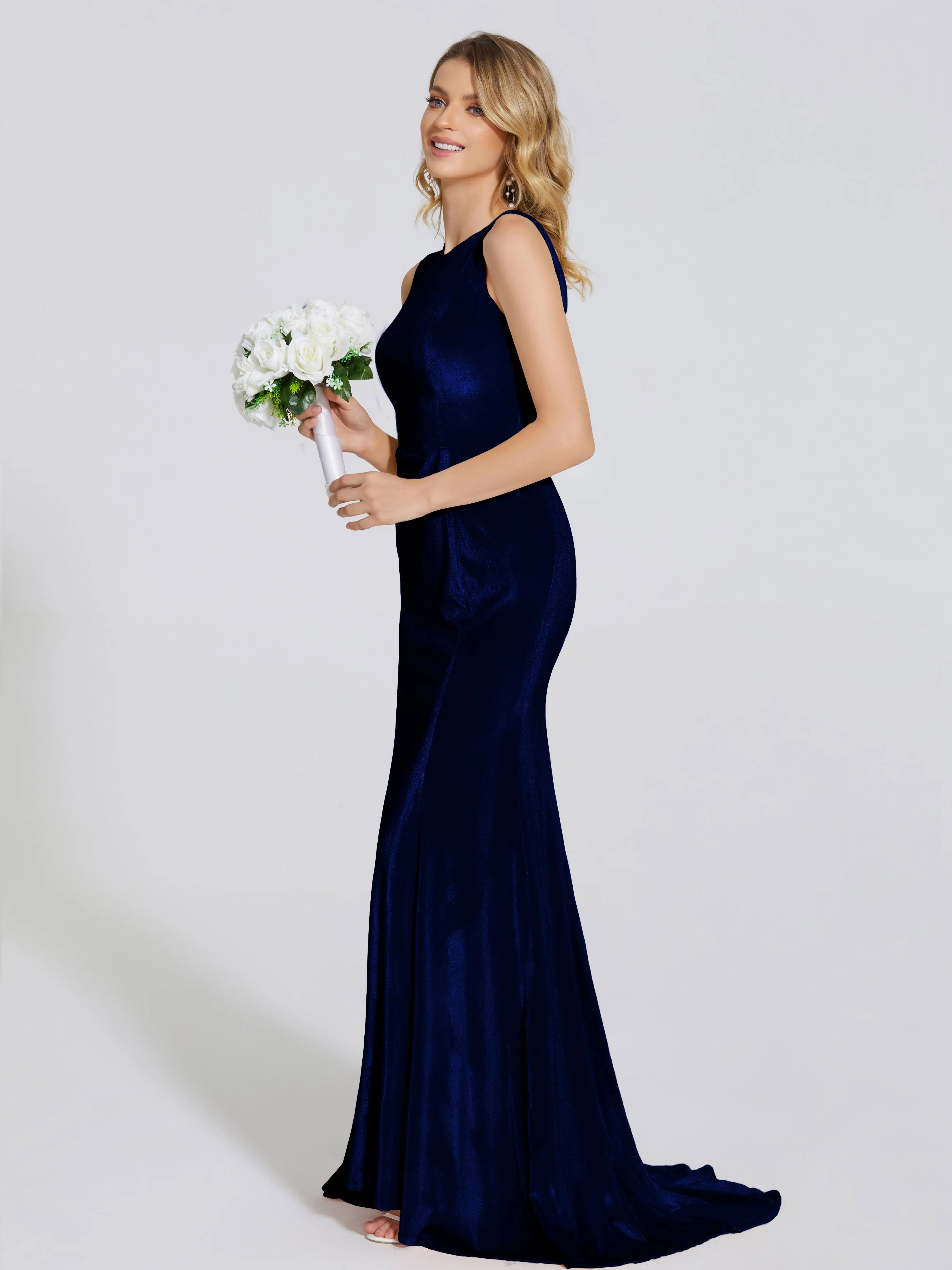 Rebecca Vintage Scoop Neck Velvet Mother of the Bride Dresses