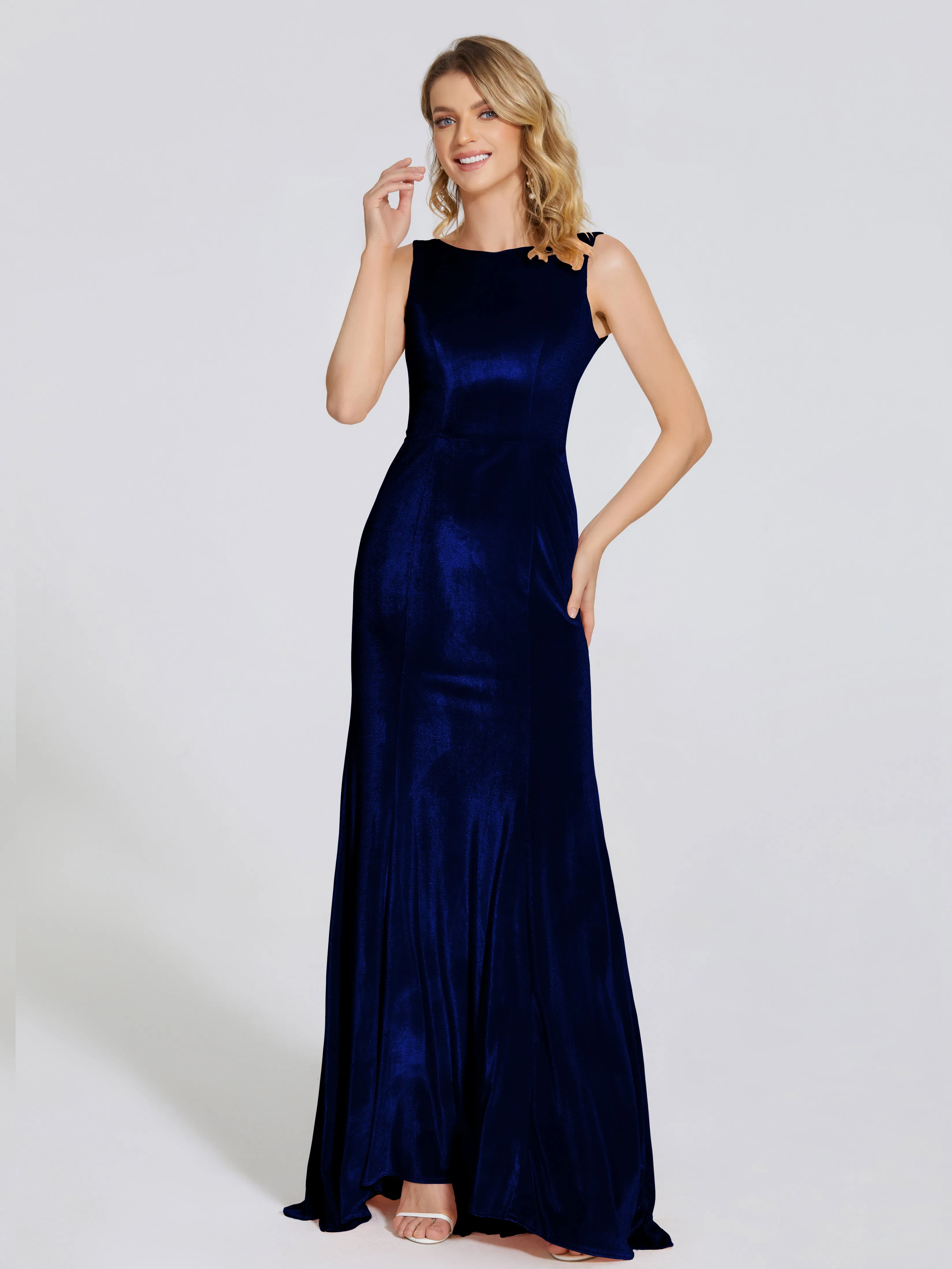 Rebecca Vintage Scoop Neck Velvet Mother of the Bride Dresses