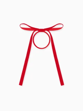 Red  Velvet Bow Girl Hair Tie