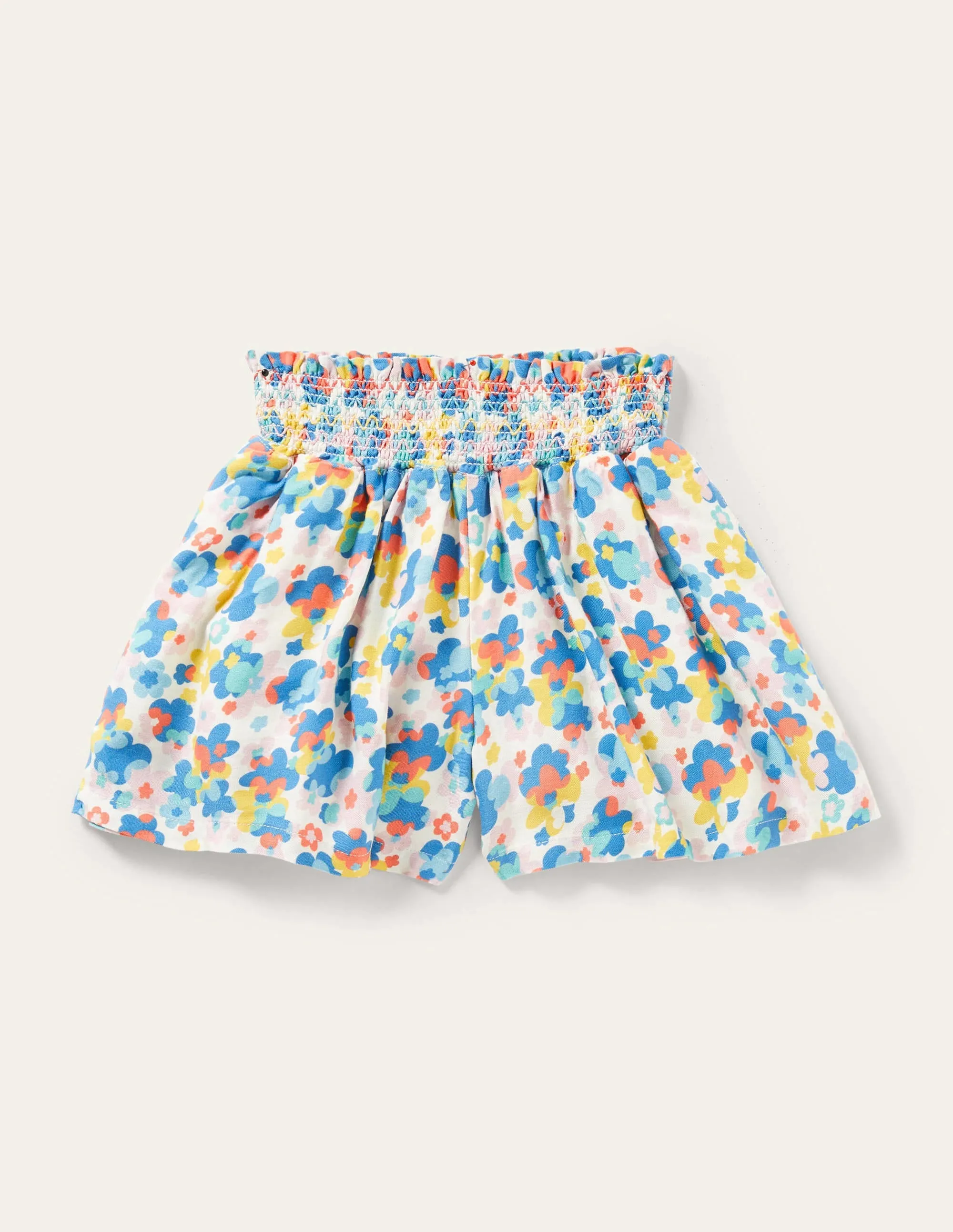 Shirred Waist Culottes-Multi Happy Ditsy Floral