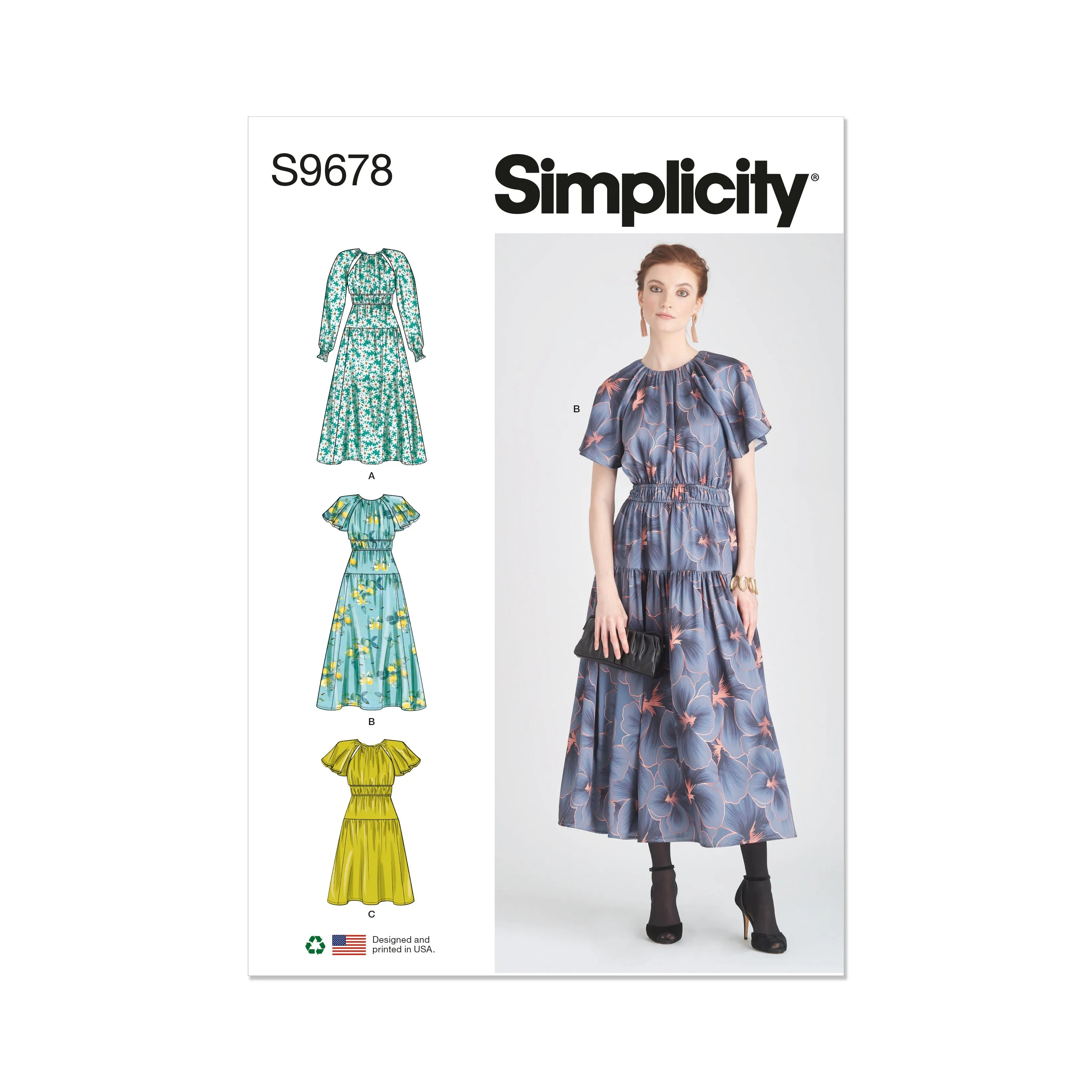 Simplicity pattern 9678 Misses' Dress with Sleeve and Length Variations