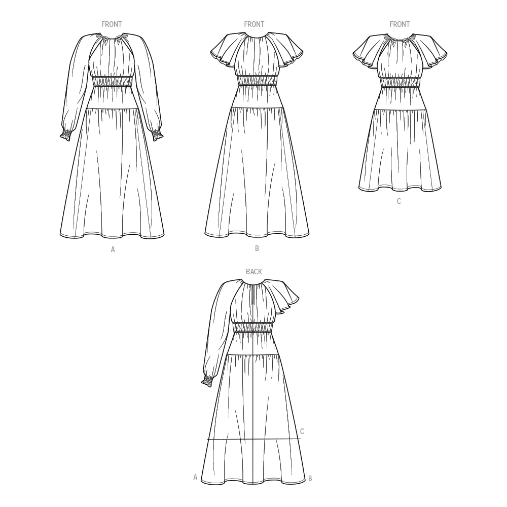 Simplicity pattern 9678 Misses' Dress with Sleeve and Length Variations