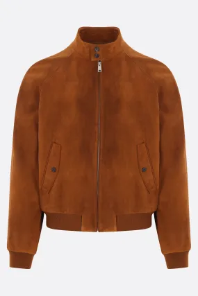 Suede Ribbed Trim Bomber Jacket