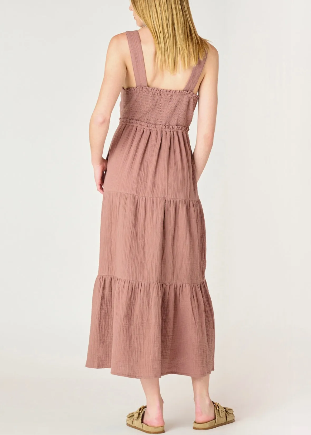 Textured Tiered Midi Dress