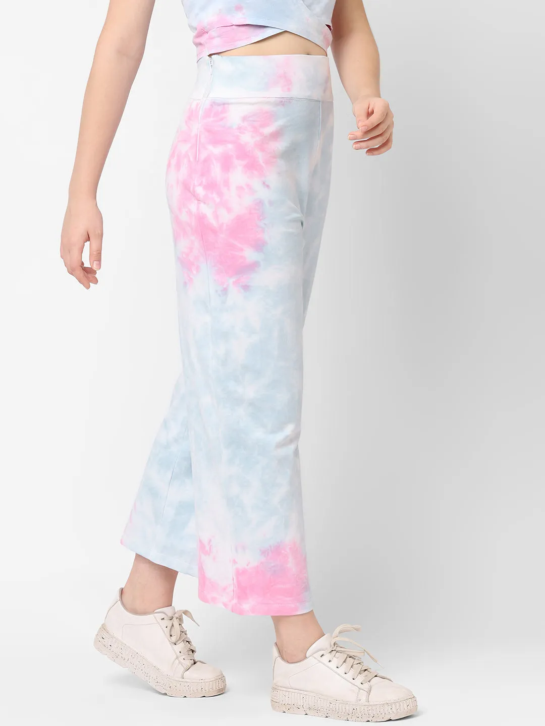 Women Tie & Dye High-Rise Slim Fit Culottes