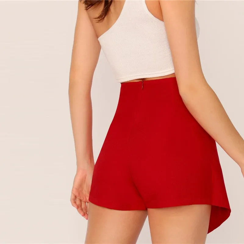 Women's Summer Asymmetrical High-Waist Shorts