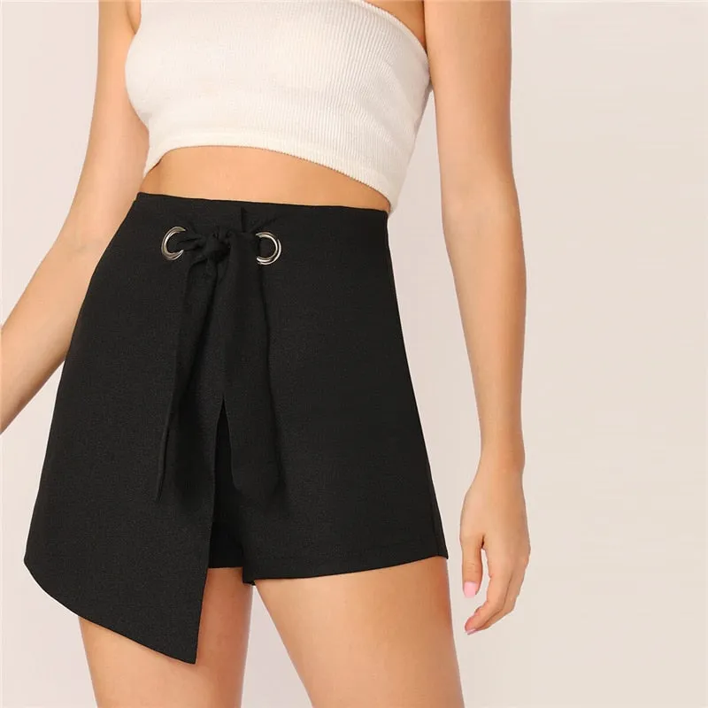 Women's Summer Asymmetrical High-Waist Shorts