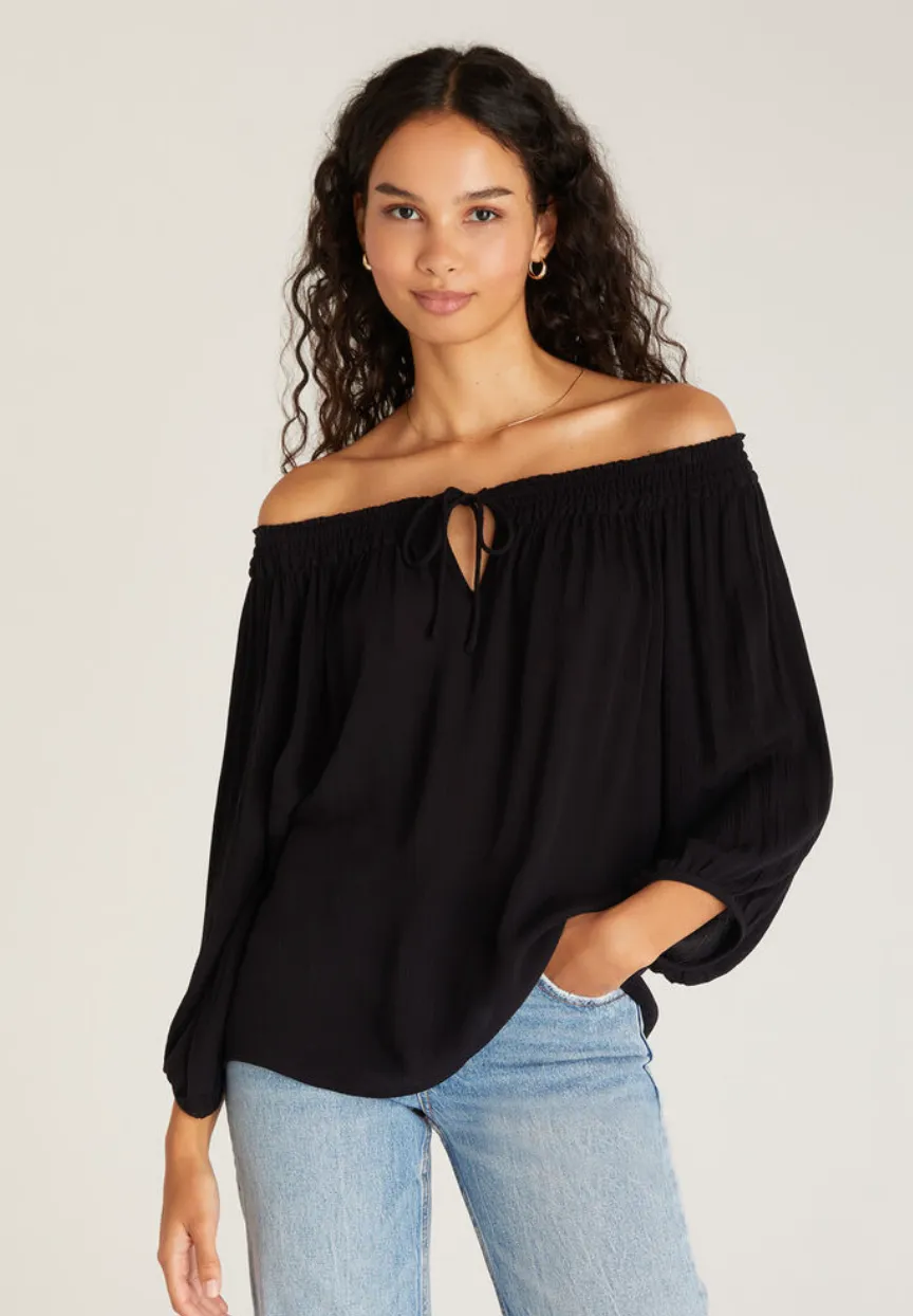 Zsup Off Shoulder Top-Blk